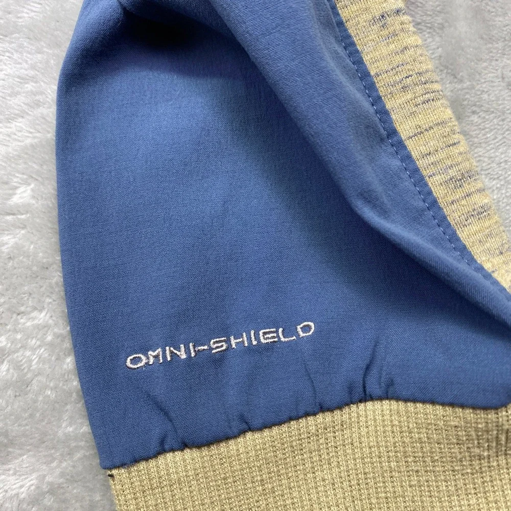 Columbia Lost‎ Larger Omni-Shield Full Zip Hoodie Mens Medium Blue Tan XM1508